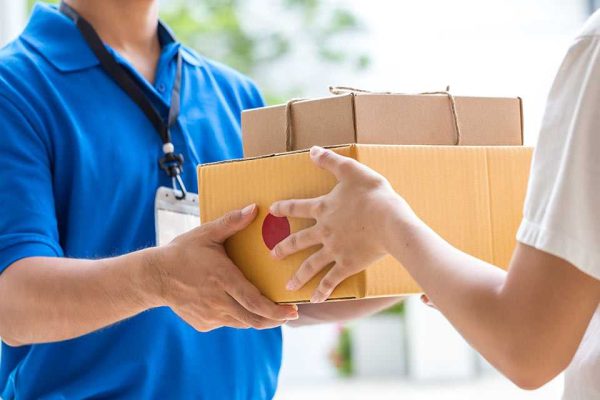courier delivering parcels